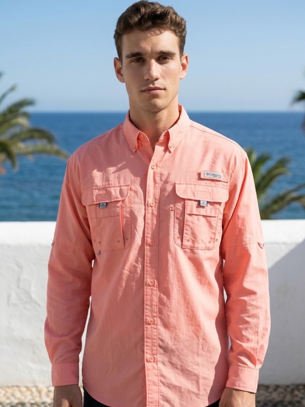 Columbia Men’s Coral Long-Sleeve Button-Down Outdoor Shirt